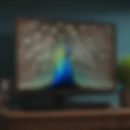 Illustration of Smart TV with Peacock TV logo