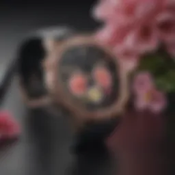 Elegant smart wrist watch with floral design