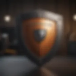Illustration depicting digital security shield