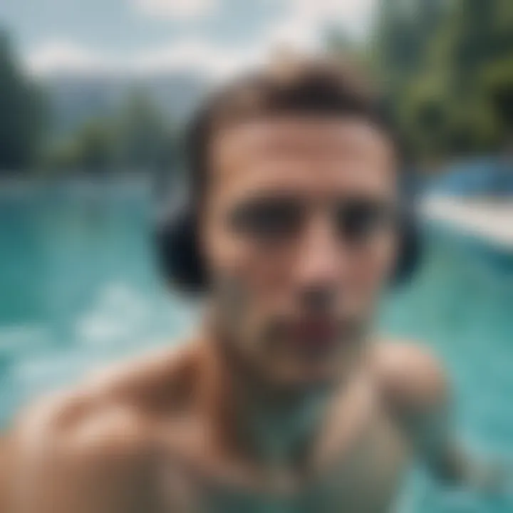 Swimming headphones showcasing superior sound quality