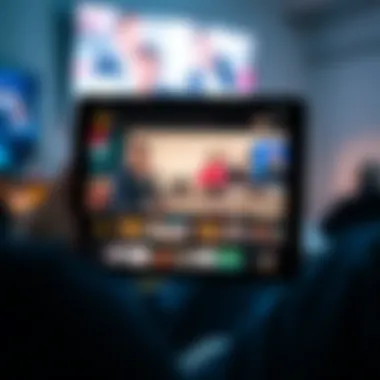 Popular TV Show Interface on iPad Close-up of iPad displaying a popular TV show interface