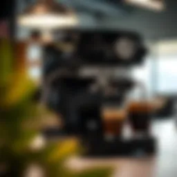 Elegant design of the Barista Express machine showcasing its sleek features