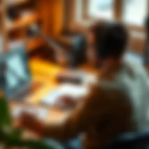 A person planning a podcast with a notebook and laptop