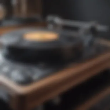 Vintage turntable showcasing classic design