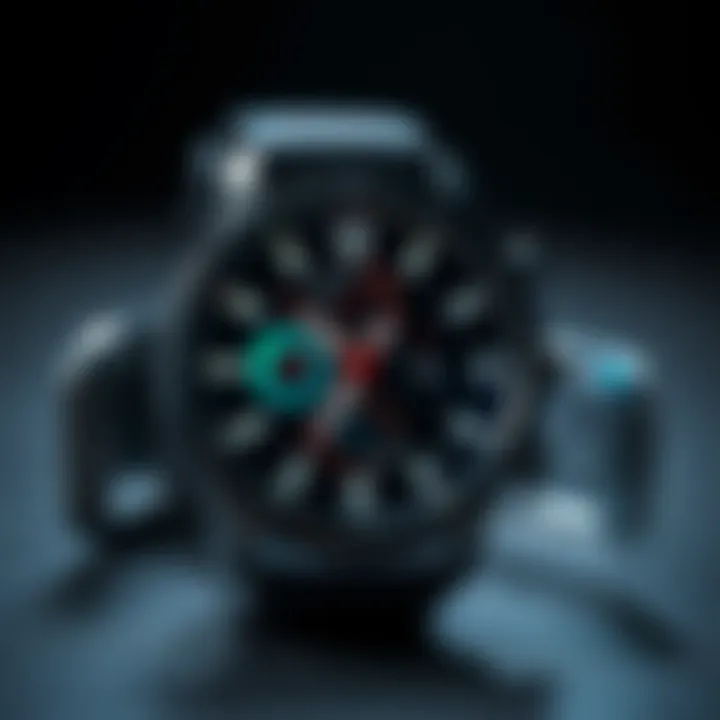Detailed view of a premium fitness watch showcasing its advanced features