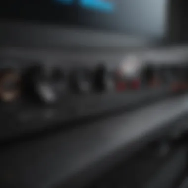 Soundbar Controls and Connectivity Options Close-up of soundbar controls and connectivity ports