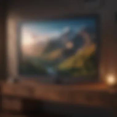 Close-up of a smart TV's frame emphasizing its artistic design features