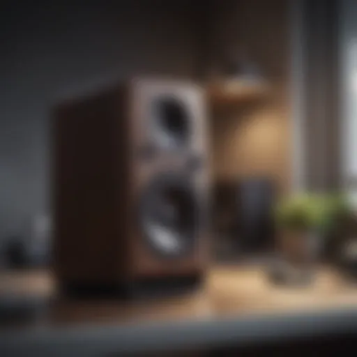 Elegantly designed speaker in a modern workspace