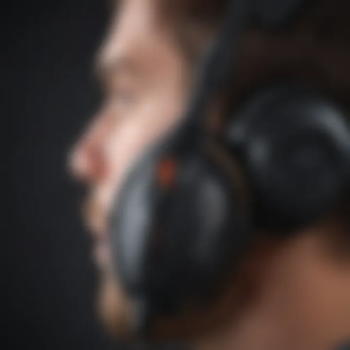 Close-up of high-quality headset microphone for fitness professionals