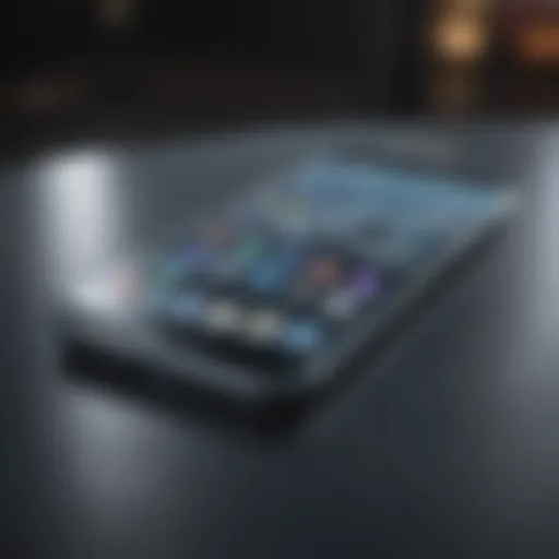 Futuristic smartphone with holographic display