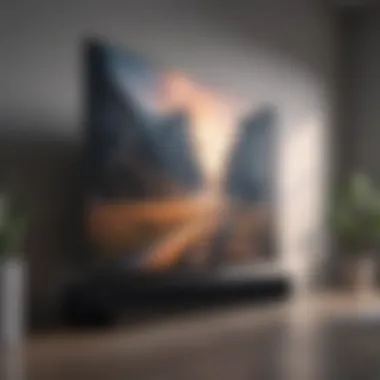 Sleek and powerful smart TV on a minimalist stand