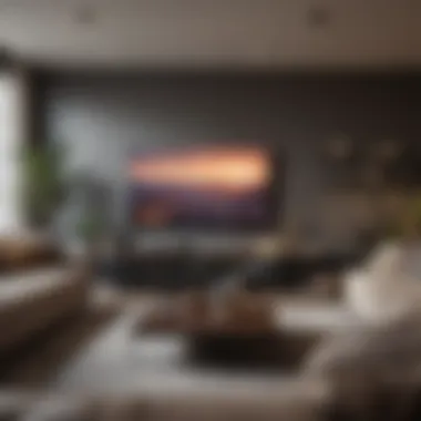 Contemporary Home Entertainment System for Oscars Modern living room setup with smart TV showing Oscar live channel
