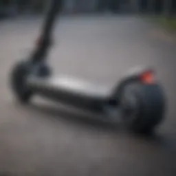 Close-up of Bird electric scooter battery technology