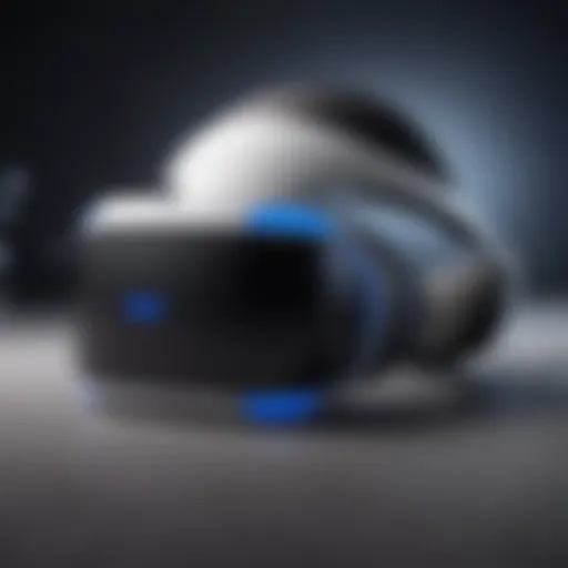 Close-up view of the PlayStation VR headset showcasing its sleek design and advanced features.