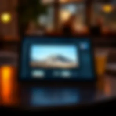 A sleek iPad Pro displaying Adobe Photoshop interface