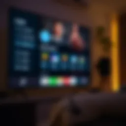 Wireless earbuds connected to a smart TV showcasing audio options