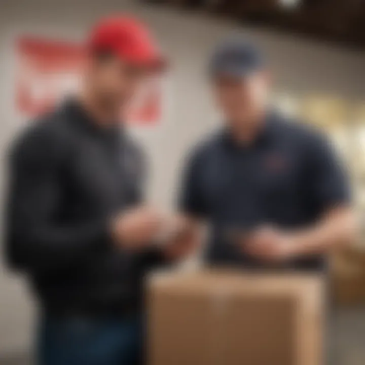 Customer receiving a package with Verizon phone