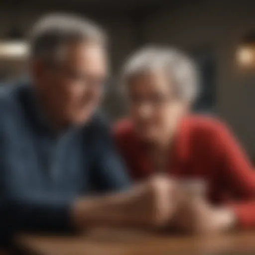 Elderly couple discussing Verizon plans