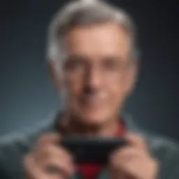 A senior-friendly mobile device showcasing large icons and accessibility features.