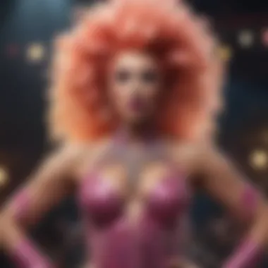 Spectacular Drag Performance Vibrant Drag Queen on Stage