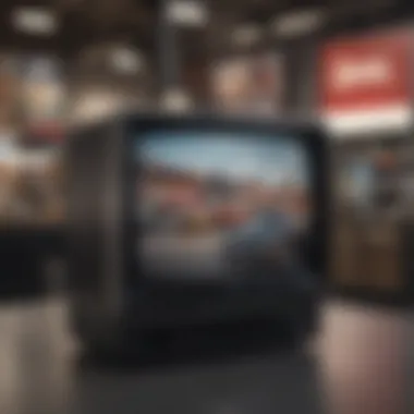 Local market showcasing televisions for sale