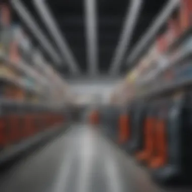 A retail store aisle filled with different brands of vacuum cleaners