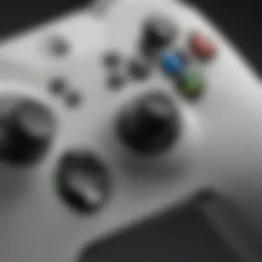 Close-up of the ergonomic features of the Xbox One S controller.